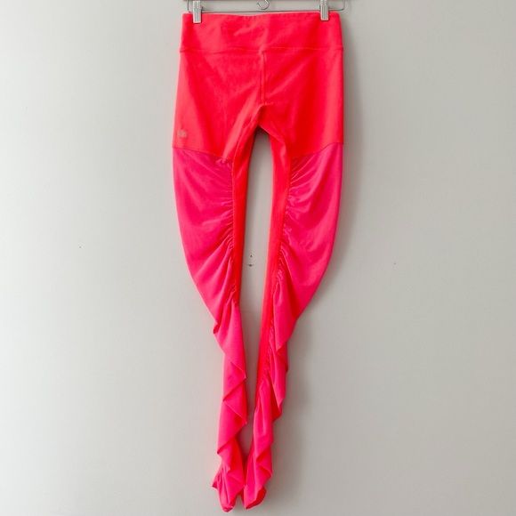 Alo Yoga Mesh Goddess Legging Neon Azalea Size Medium Dance Pilate - Picture 8 of 16